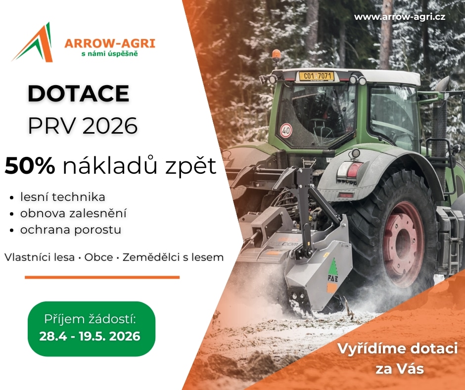 DOTACE PRV 2026 – získejte až 50 % nákladů zpět s Arrow-Agri!